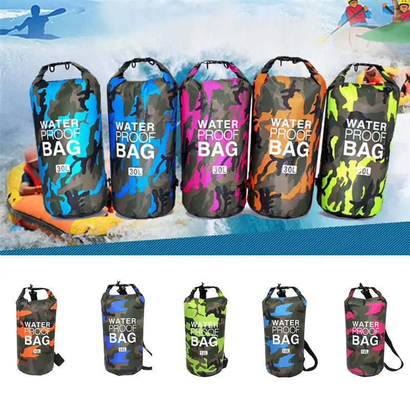 PVC Waterproof Dry Bag 5L 10L 15L 30L Camo Outdoor Diving Foldable Man Women Beach Swimming Rafting River Ocean backpack | Спорт и