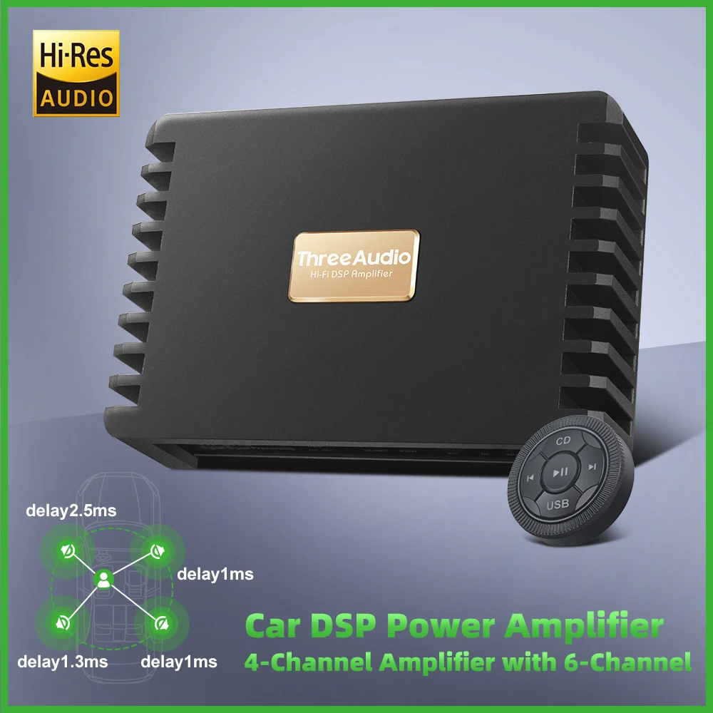 Threeaudiodsp Car Power Amplifier, 4channel Highresolution Dsp
