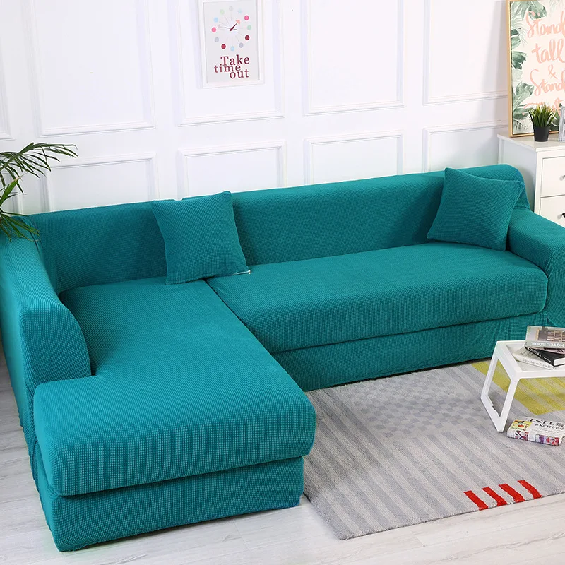 Водонепроницаемый чехол для дивана Универсальный Водонепроницаемый Чехол для дивана сплошной цвет эластичный чехол нескользящий полный Чехол для дивана - Цвет: dark green