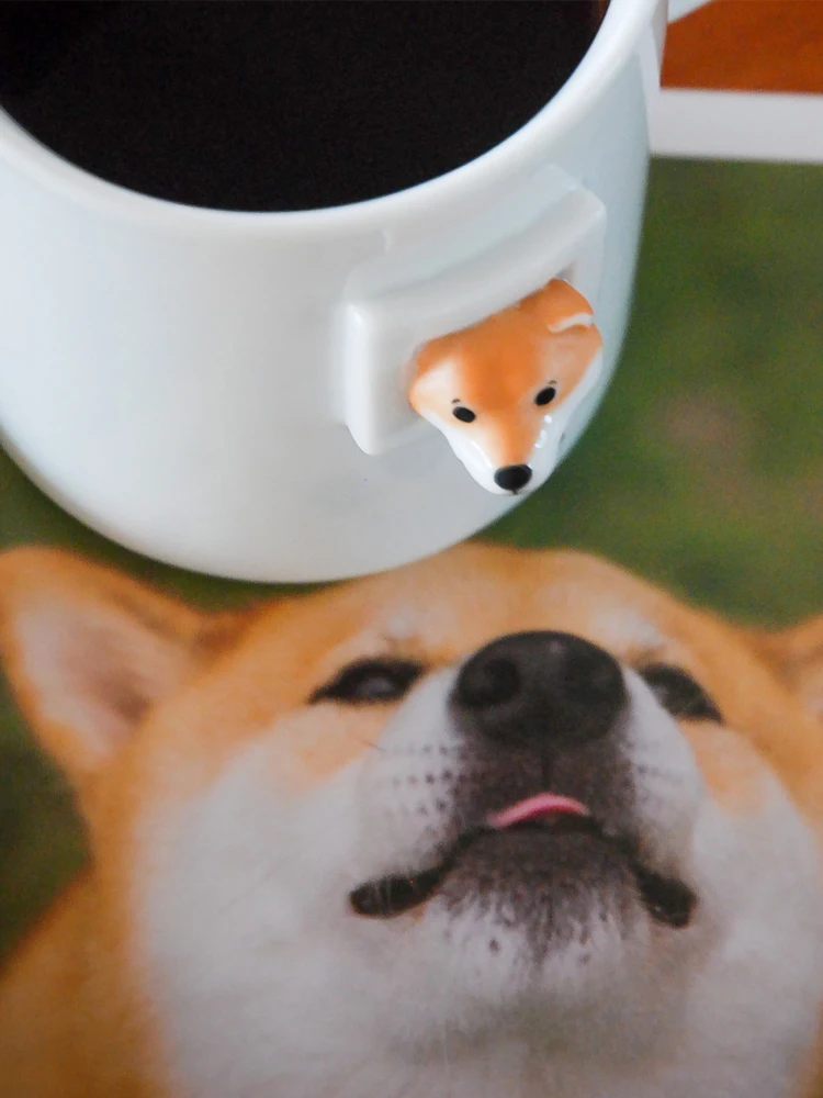 Милые кружки с собаками эмалированная Кружка кофейная чашка Волчья керамика