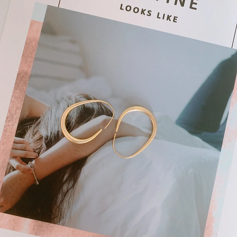 Новые европейские модные панк простые металлические круглые серьги-кольца для женщин геометрические Круглые Серьги Brincos аксессуары для ушей - Окраска металла: Gold color circle