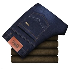Vomint новые деловые мужские джинсы обычные Джинсы Стрейчевые Брендовые мужские джинсы эластичные прямые плюс бархатные сохраняющие тепло