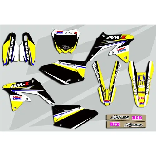 Для Suzuki RMZ450 2008- новые полные графические наклейки на заказ имя номера глянцевые яркие наклейки водонепроницаемые - Цвет: E