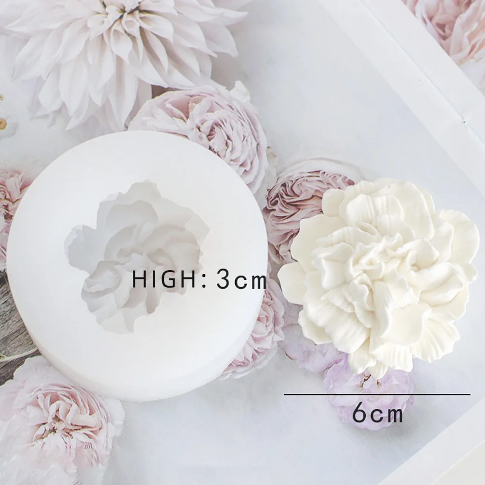 3D Flower Candle Mold Tulip Rose Handmade Mold Home Decoration Silicone  Mold 1pc