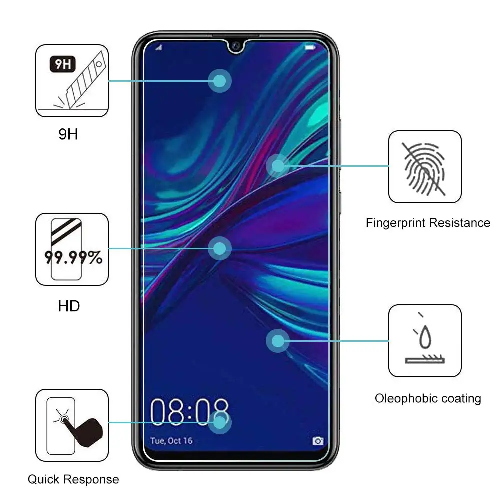 Закаленное стекло для huawei P Smart Z Plus Защитное стекло для экрана P Smart Z против синего отпечатков пальцев матовое 9H фронтальная пленка