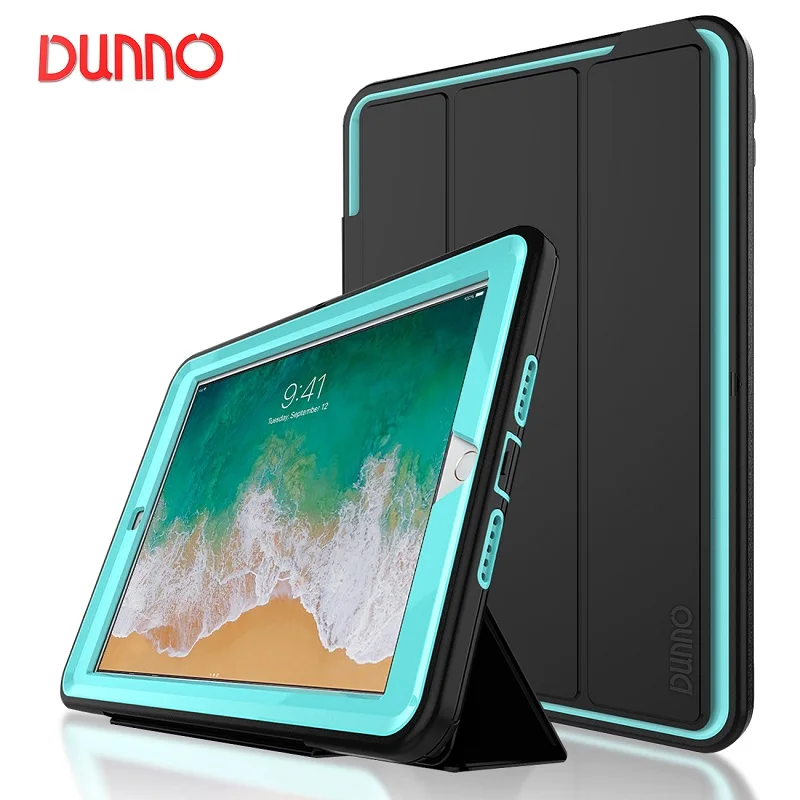 Black and blue iPad 9,7 чехол откидная крышка для iPad 5/6th поколения iPad Air 1 2 раза планшет в виде ракушки подставка защитный Fundas Coque - Цвет: Black and blue