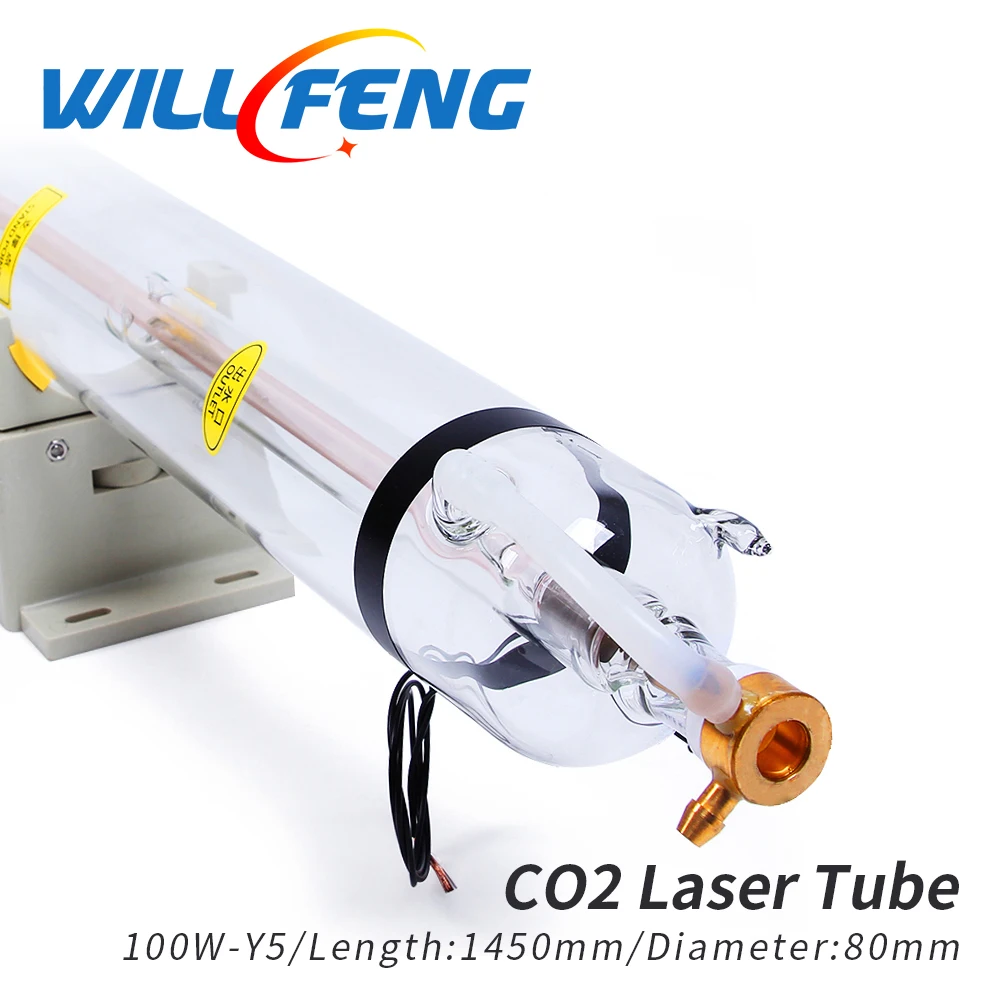 

Will Feng 100W Co2 Laser Tube Length 1450mm Diameter 80mm Laser Lamp For Co2 Laser Engraving Cutter Mahcine