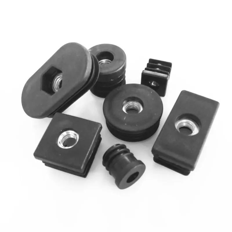 16 Pieces M8 M6 plastic furniture legs hole plug with nut black blind hole end cover chair leg cover protective cover furniture