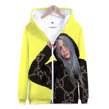 

Billie Eilish za 2019 Fashion Hoodie for Women Girl Kid Sweatshirt Hooded Jacket Zipper Coat Clothes Clothing