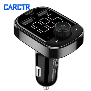 

Car MP3 Bluetooth Player Type-C Fast Charging Card Lossless Double 2 USB Port FM Transmiters Cup Holder USB Charger Radio C21