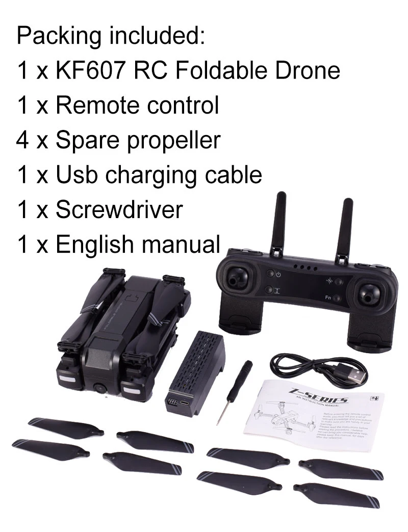 KF607 WI-FI широкоугольный 4K Камера WI-FI FPV RC складной Дрон Безголовый режим оптического потока давление, высота над уровнем моря удерживают Квадрокоптер