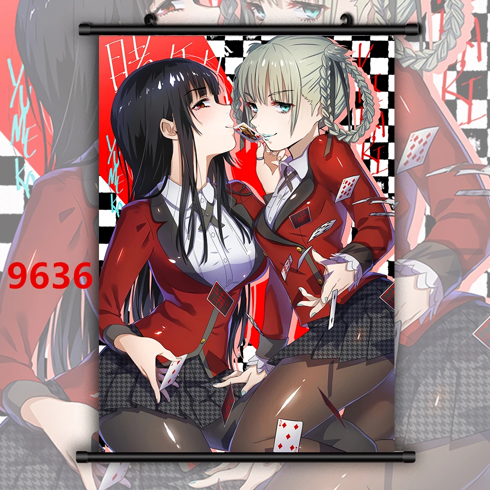 9636 Kakegurui Yumeko Mary Kirari Аниме Манга HD Печать настенный плакат свиток - Цвет: 9636