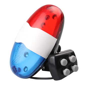 

ABicycle Bell 6 LED 4 Bicycle Horn Bike Call LED Motorcycle Police Light Electronic loud Kid Accessories Bike Scooter