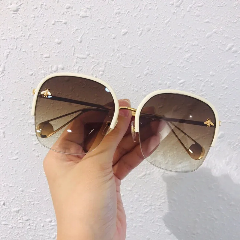 No.1 Sunglasses Ретро Квадратные Солнцезащитные очки Украшенные пчелами женские брендовые дизайнерские винтажные негабаритные градиентные солнцезащитные очки с оригинальной коробкой - Цвет линз: No.1 Sunglasses