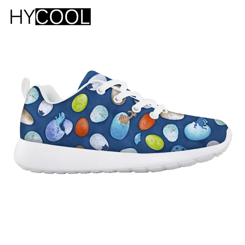 HYCOOL/Детские кроссовки с милым рисунком динозавра из мультфильма; кроссовки на плоской подошве; спортивная обувь для бега; дышащий светильник; обувь для прогулок и тенниса