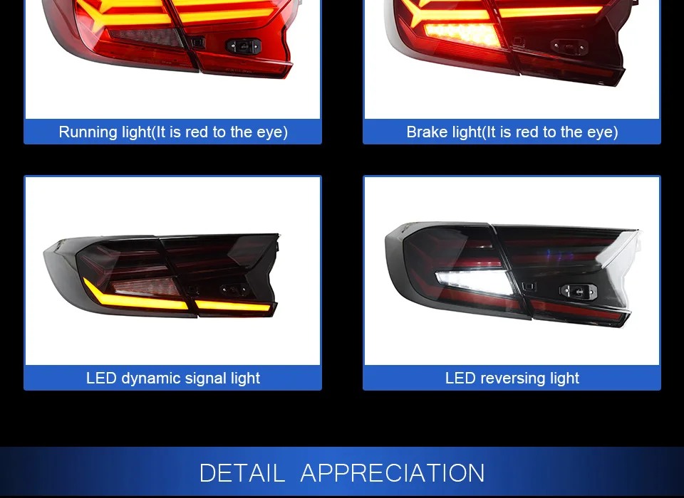 Задний фонарь для автомобиля HONDA ACCORD- светодиодная сигнальная лампа Противотуманные фары DRL дневные ходовые огни тюнинг автомобильные аксессуары
