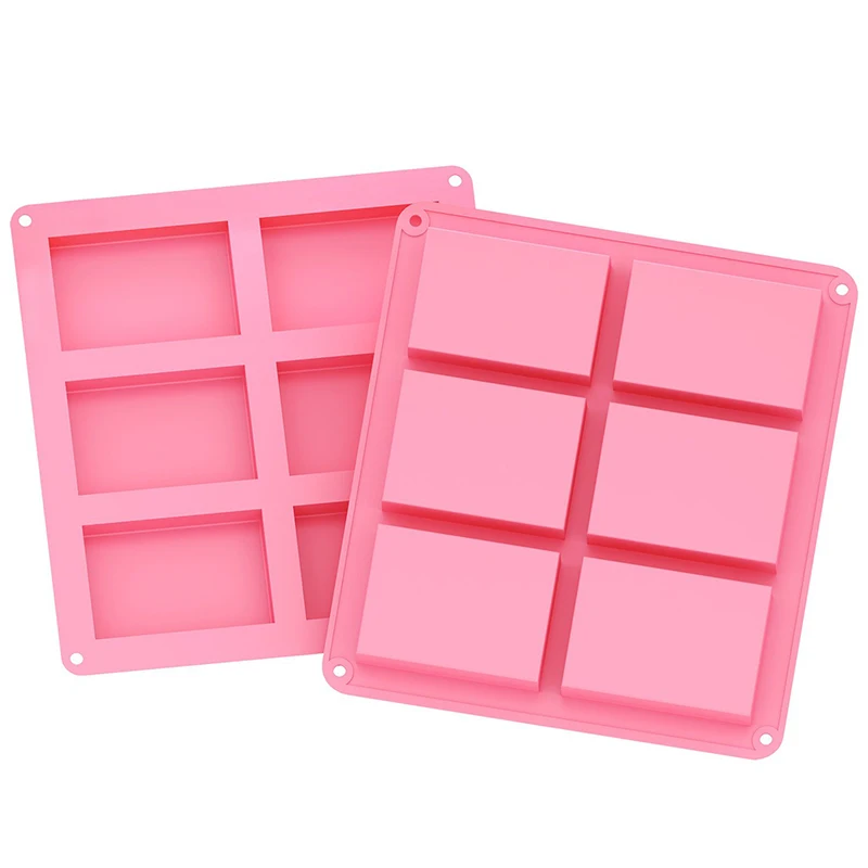 Leeseph 6 Cavities DIY Handmade Soap Moulds, Cake Pan Molds for Baking, Biscuit Chocolate Mold, Ice Cube Tray, Colors Random Leeseph 6 Cavities DIY Handmade Soap Moulds, Cake Pan Molds for Baking, Biscuit Chocolate Mold, Ice Cube Tray, Colors Random
