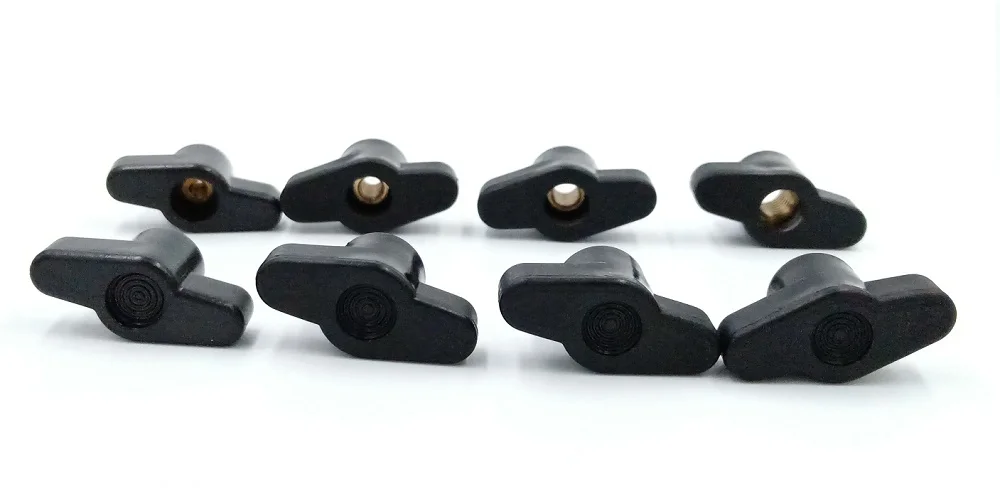M4 M5 M6 M8 35#Head Diameter Plum Bakelite Hand Tighten Nuts / Butterfly Plastic Head Hand Knob Nut Through hole/Blind hole 5pcs