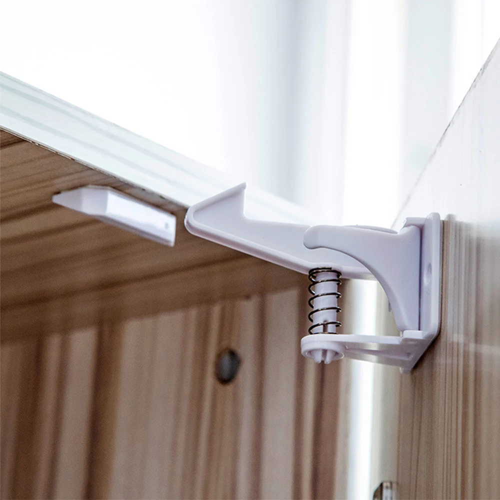 

10 Pcs/lot Child Protection Baby Safety Lock Infant Security Invisible Closet Drawer Latch Drawer Cabinet Child Safety Lock