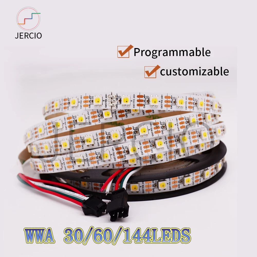 JERCIO WWA alike SK6812 WS2812B Светодиодная лента 30/60/144 пикселей/светодиодный s/m; умный программируемый Addressable RGB 5050ic IP30/65/67 DC5V
