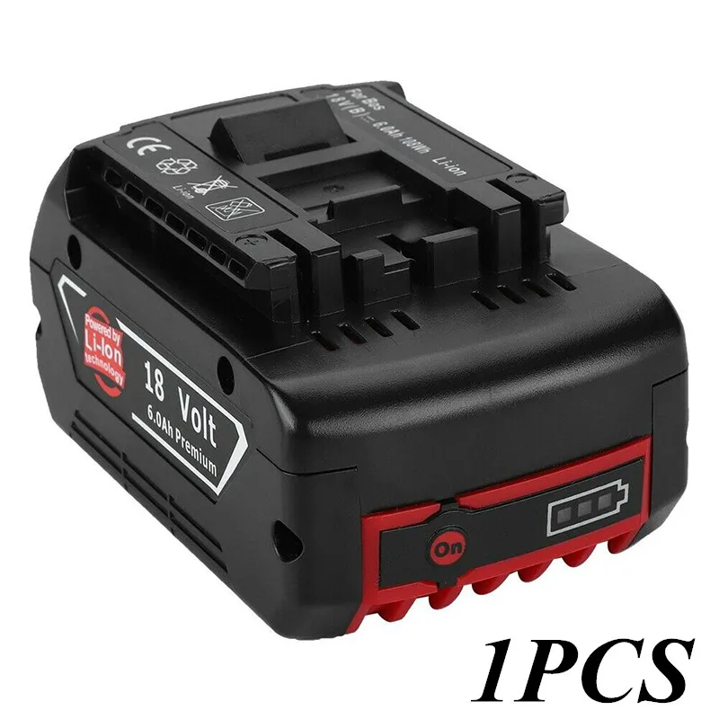 Золотой 18V 6000 мА/ч, Перезаряжаемые Li-Ion Батарея для Bosch 18V Батарея резервного копирования 6.0A Портативный Замена BAT609 индикатор светильник - Цвет: Золотой