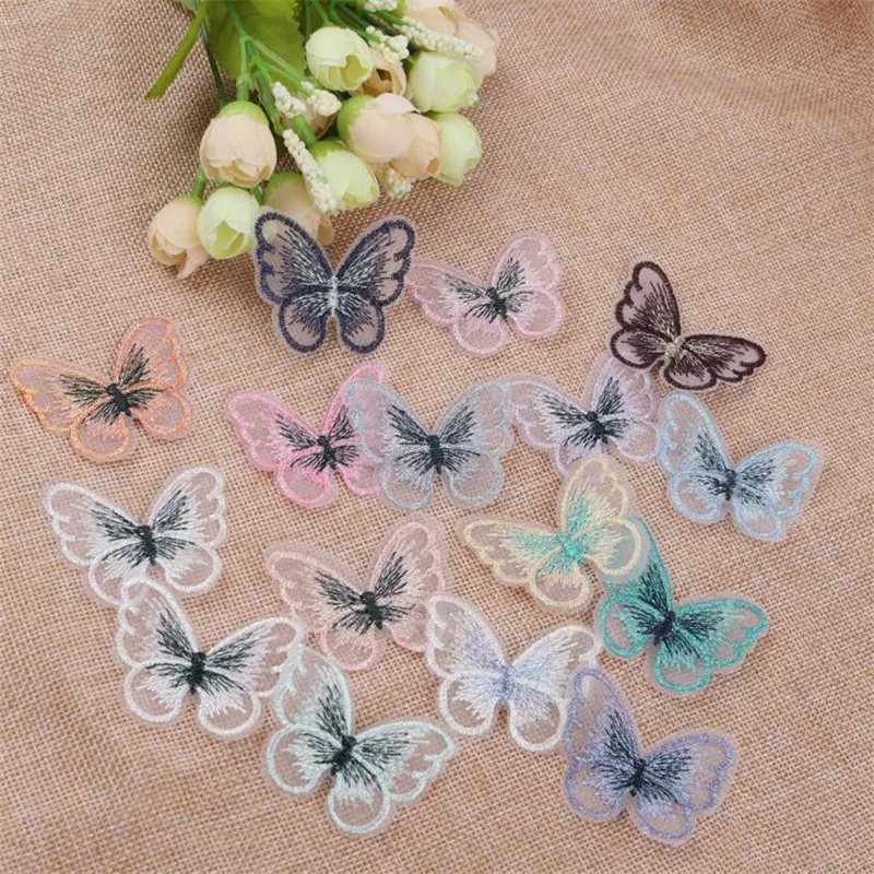 

10pcs 4 * 5cm 16 Colors Organza Embroidery Butterfly Hand DIY Clothing Accessories DIY Apparel Sewing Fabric DIY Craft Supplies