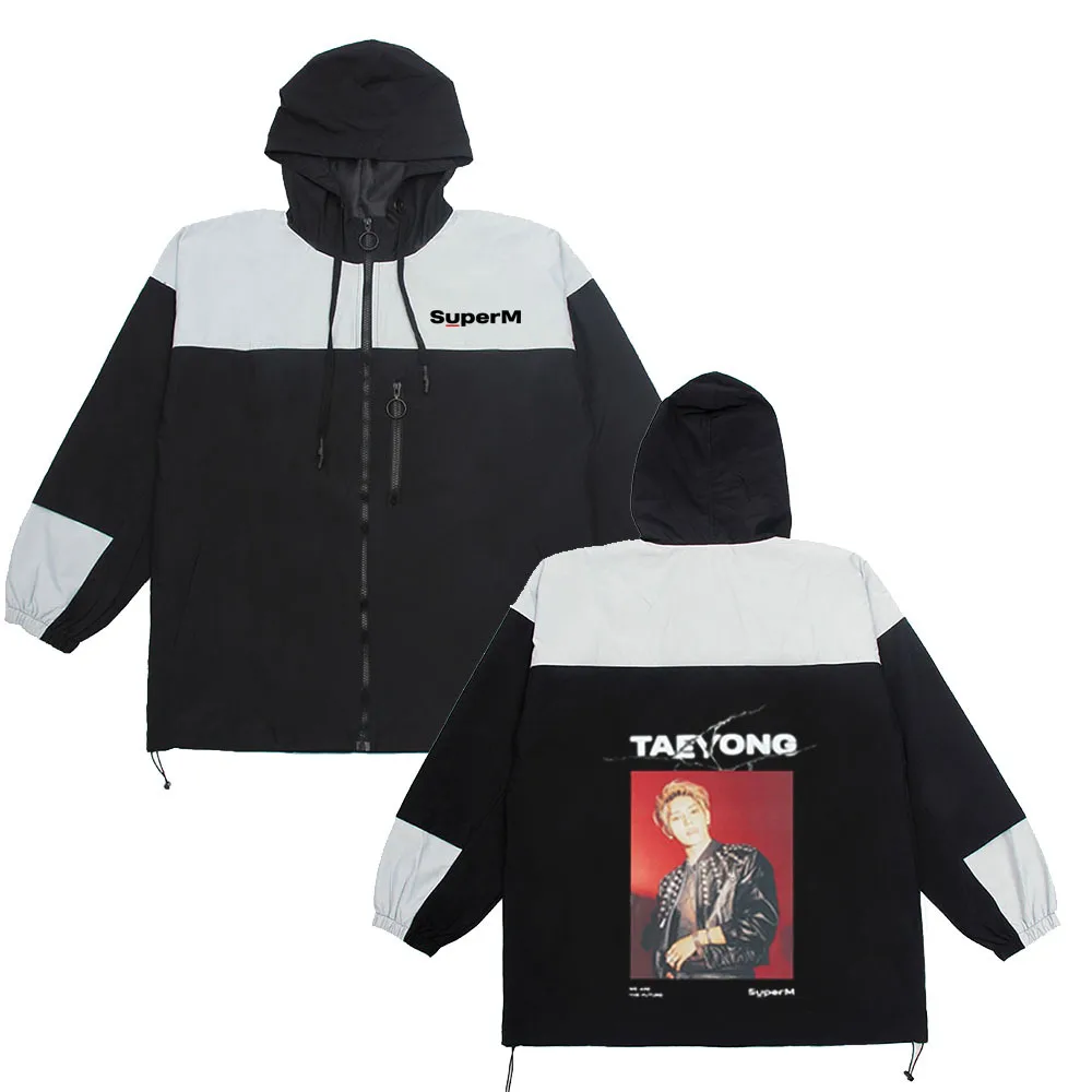 Mainlead Super M SuperM Mark KAI LUCAS Taeyong BAEKHYUN альбом куртка на молнии унисекс - Цвет: TAEYONG1