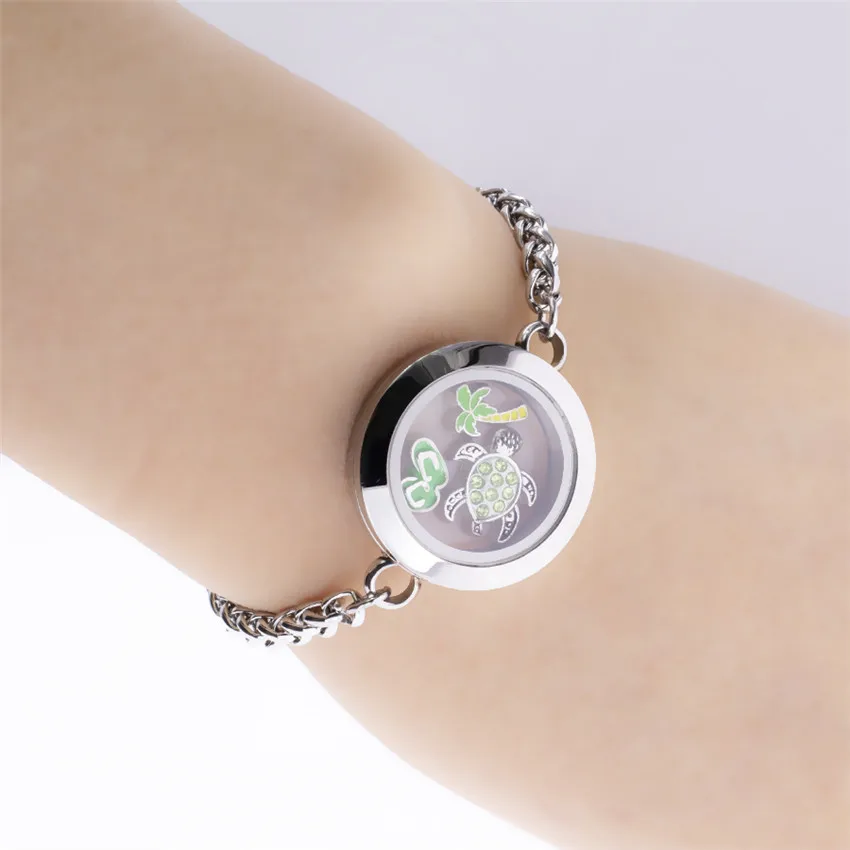 Bracelet Jewelry 316L Stainless Steel Living Memory Locket Bangel Bracelets For Women 30mm Floating Charms Lockets DIY Jewelry Making Gift