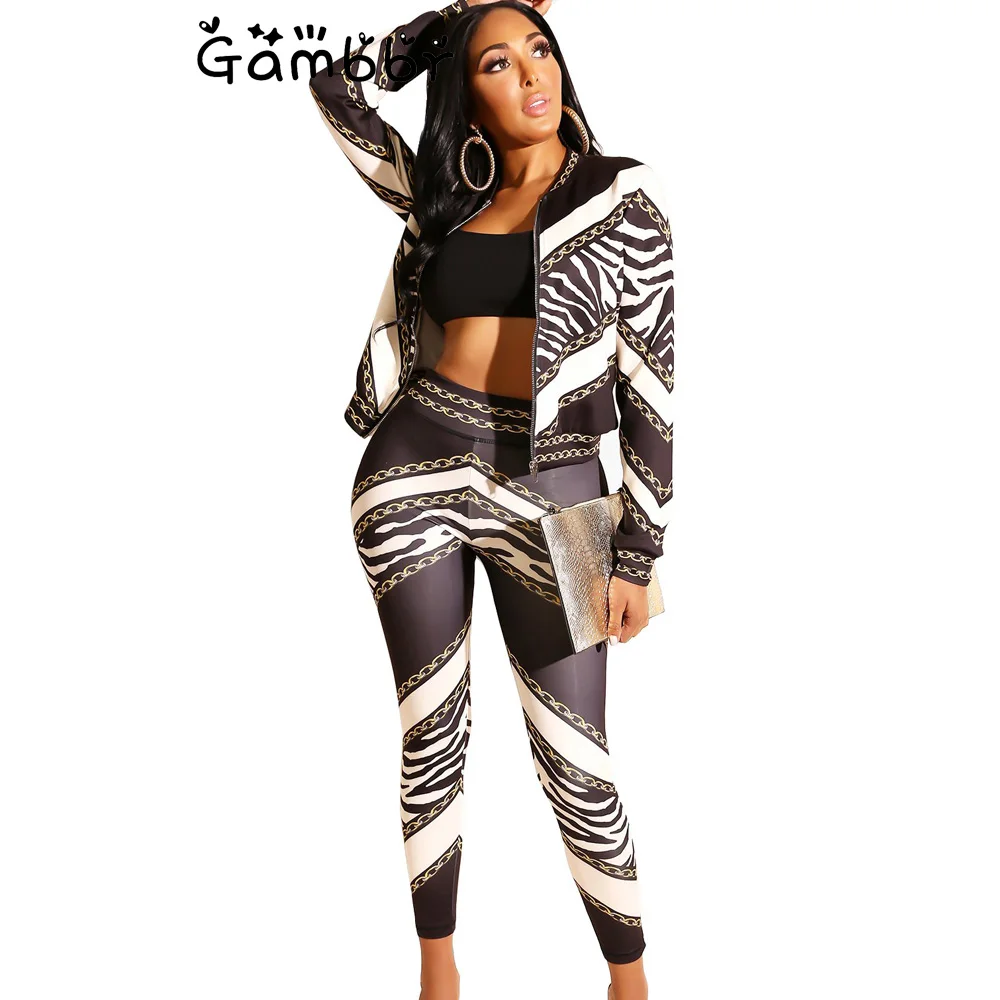 

2019 Autumn Winter Printed Two Piece Set Top and Pants Track Suit Sweatsuit 2 Piece Set Outfits for Women Tracksuit Matching Set