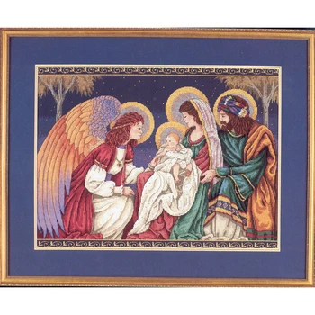 

14/22/25ct Beautiful Lovely Counted Cross Stitch Kit The Birth of Christ Jesus Religion God Holy Nativity dim 08563