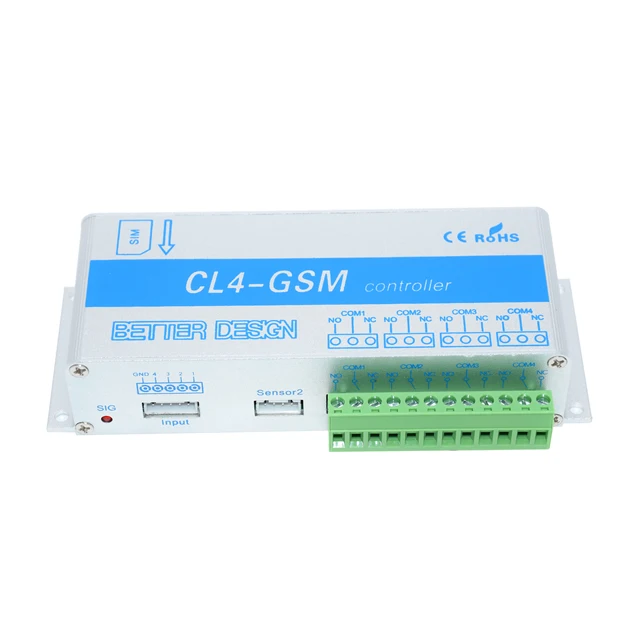 SMS GSM APP 4 Channel Relay Switch Controller CL4-GSM For Gate Door Opener Support Temperature Humidity Monitor Power Fail Alarm 5