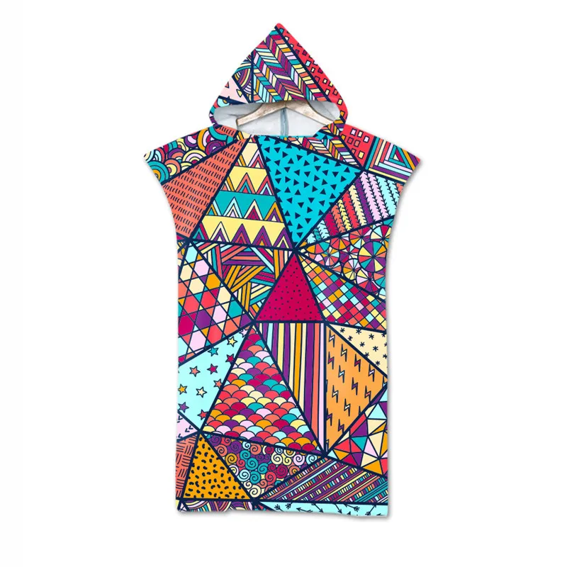 

Summer Holiday Hooded Beach Towel Microfiber Wetsuit Changing Robe Poncho Surf Towel for Swimming Outdooor Bathrobe Bath Towels