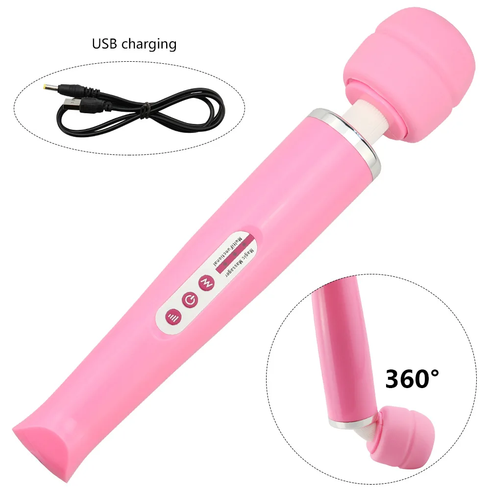 Back Charging Massage Stick Device 10 Vibration Modes Magic Wand Neck Massager Vibrator For Women And Men Massage Whole Body