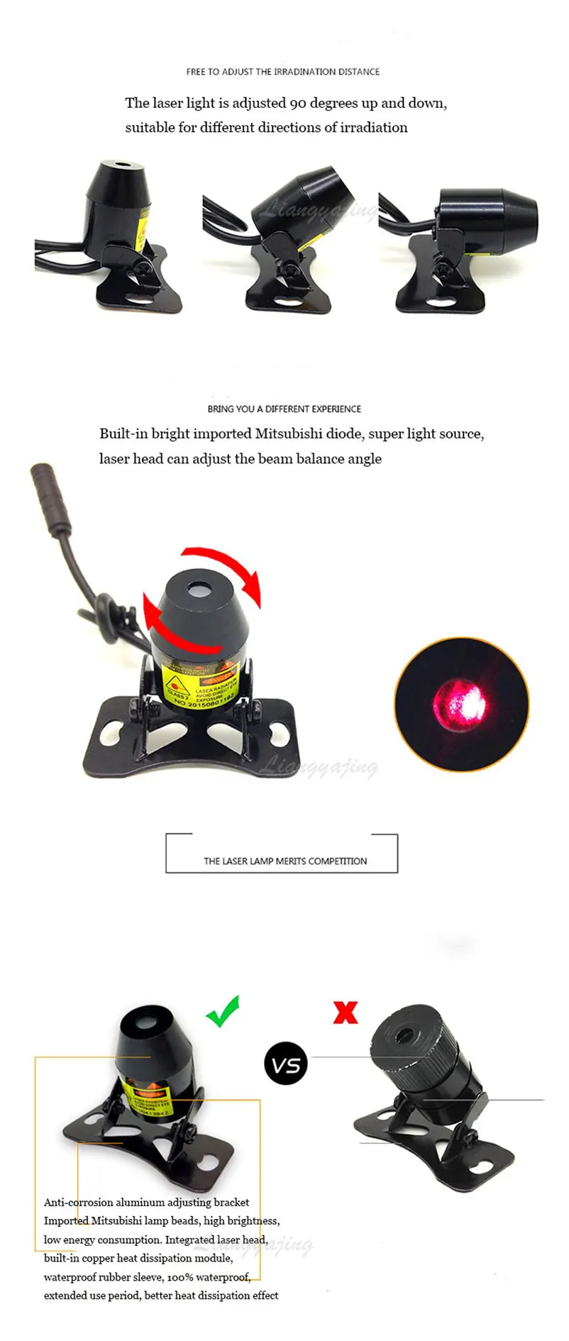 Auto Lkw Motorrad Zubehör LED 12V 24V Lichter Muster Laser Scheinwerfer Hinten-Ende Kollision Warnung Nebel hinten Rückleuchten – Detail 5