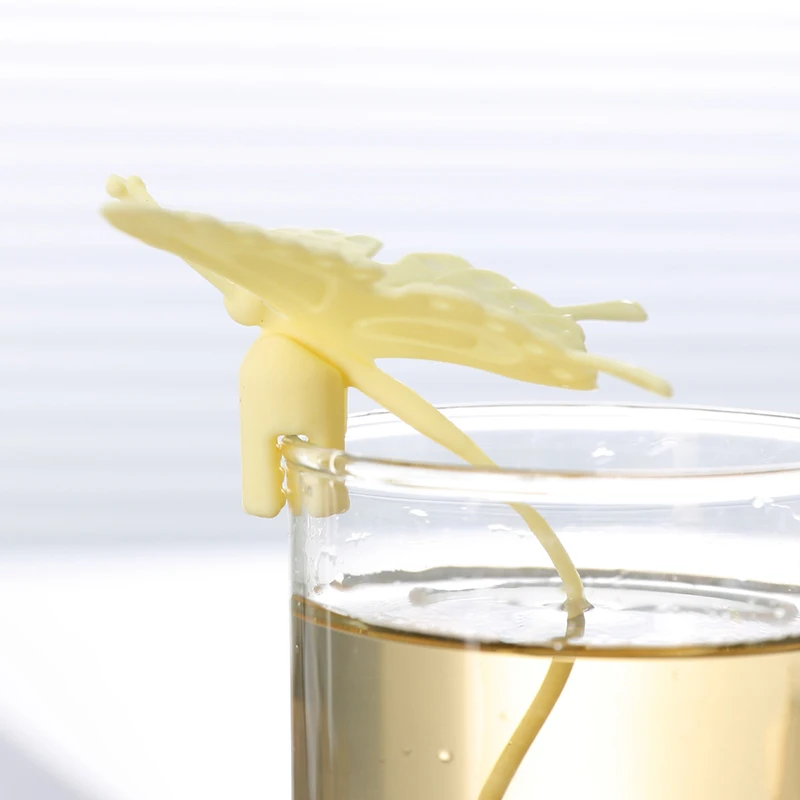 non-toxic Infuser Cute Filter Butterfly Shaped Tea Silicone Tea Bag Reusable safe coffee drinking
