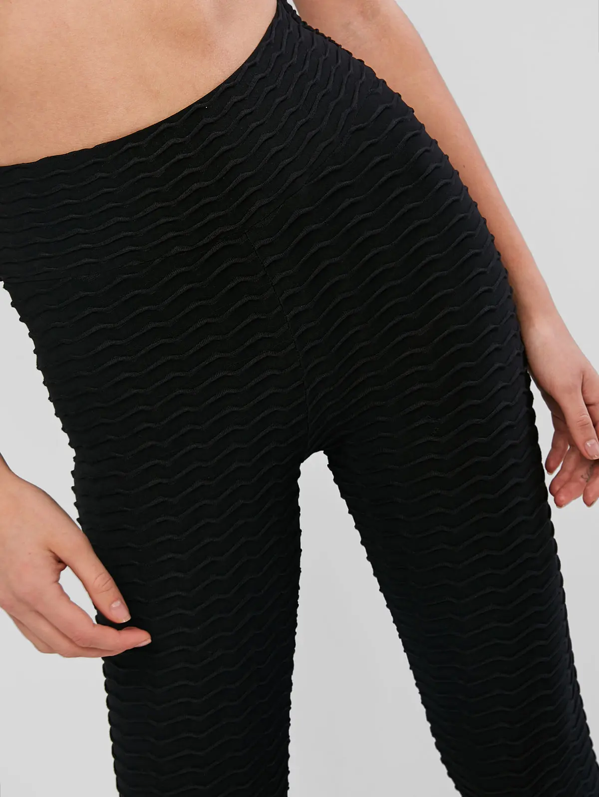 ZAFUL Scrunch/текстурированные спортивные Леггинсы с высокой талией и рюшами, однотонные, подчеркивающие фигуру леггинсы с эластичной резинкой на талии, осень