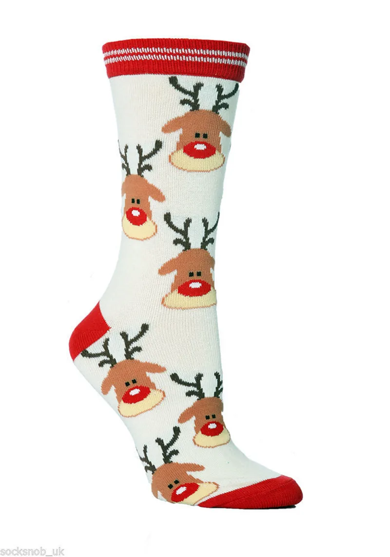 Женские носки, осенне-зимние, женские, новогодние, рождественские, с изображением снежного лося, подарок, милые, Мультяшные, толстые носки, длинные, хлопковые носки - Цвет: 4