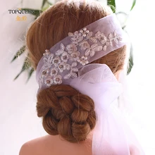 TOPQUEEN WS01 модная свадебная вуаль повязка на голову с вышитыми цветами повязка на голову специальная свадебная фата аксессуары для волос невесты