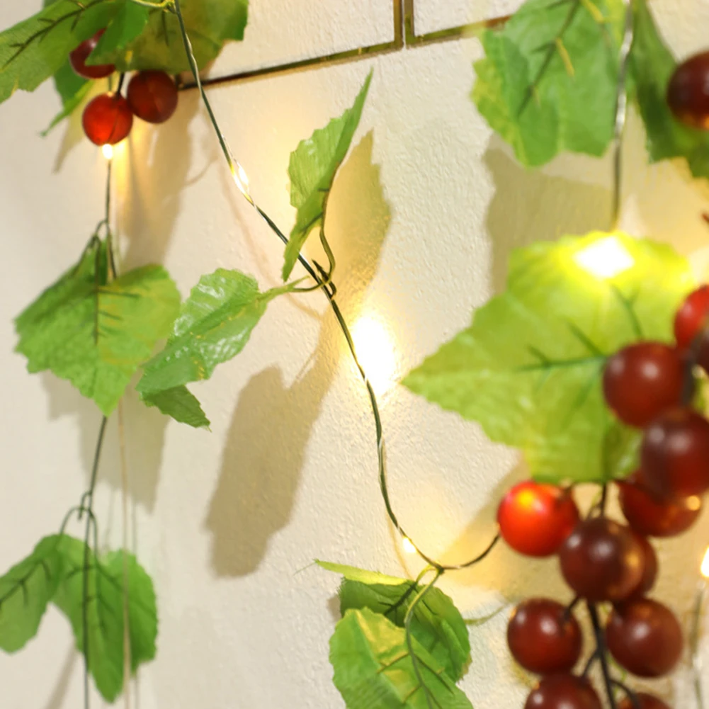 Искусственные гирлянды светильник s праздничные и вечерние принадлежности листья лоза светильник на батарейках подвесной светильник рождественские украшения