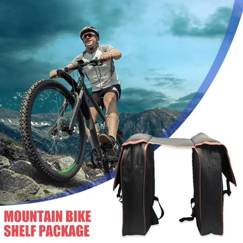 Durable Mountain Bike Trunk Bags Hit Color Double Side Rear Rack Tail Seat Pannier Pack Carrier for Hiking and Travel