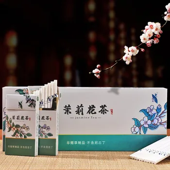 

2020 White Jasmine Herbal Fine Cigarettes clearing lung to Quit smoking No Nicotine & Tobacco Cigarettes Tea Cigarettes Healthy