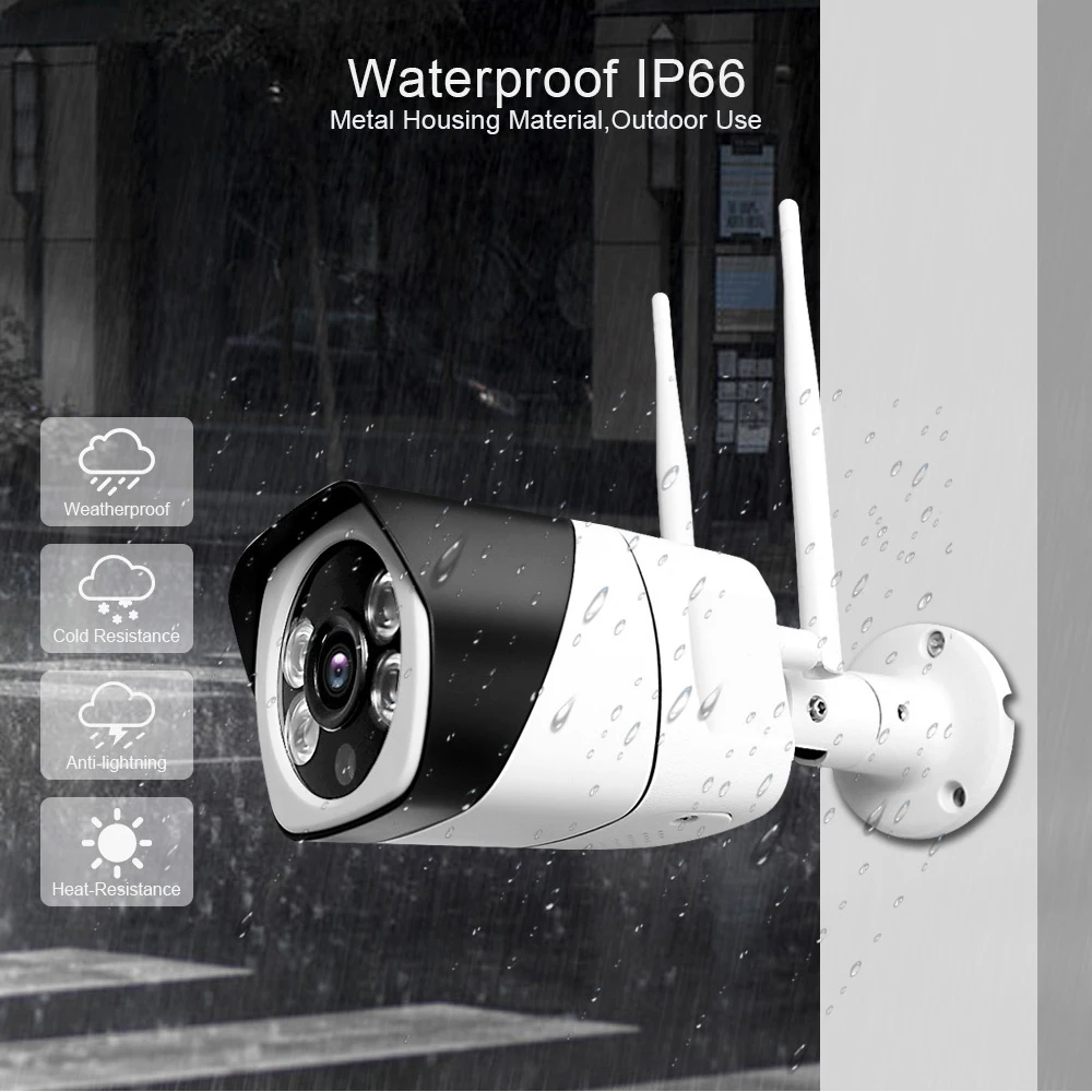 

HD Wifi IP Camera ONVIF 1080P Wireless Wired CCTV Bullet Camera Outdoor Two Way Audio TF Card Slot Max 128G IR 20m P2P iCsee
