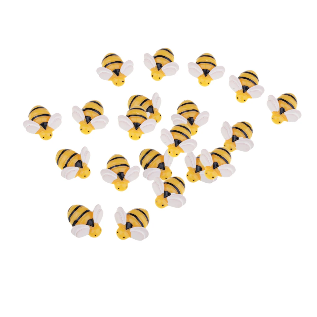 20 Pieces Unique Style Mini Cute Bee Shape Resin Flatback Embellishment DIY Craft Phone Case Decoration