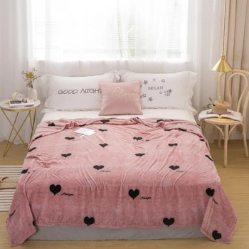 

Bedspread Blanket 200x230cm High Density Super Blanket The For On To Sofa/Bed/Car Portable Soft Plaids Flannel