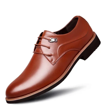 

JINANDYU Business men Shoes Leather Luxury Dress Shoes Four Seasons Male Fashion Flats sapatos Work oxford shoes for men