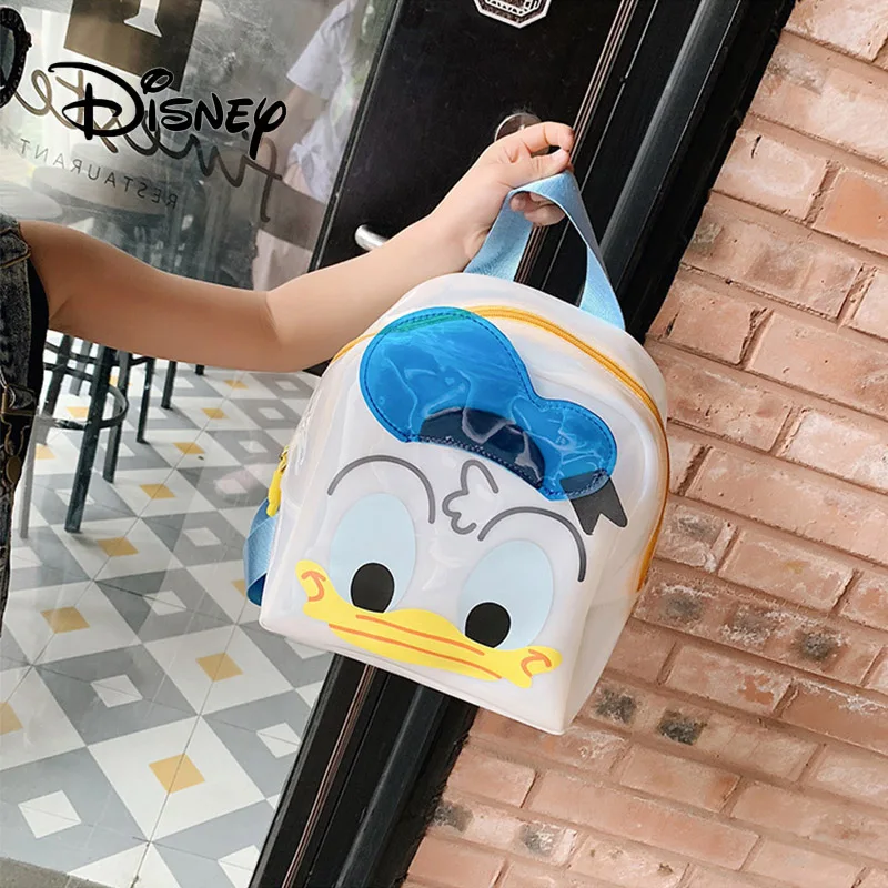 Disney рюкзаки 3D Дональд Дак мультфильм ПВХ прозрачные детские Детский сад Школьный