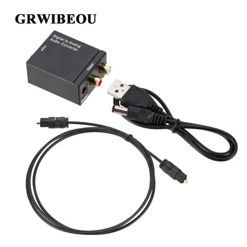 

Grwibeou Protable Jack Coaxial Optical Fiber Digital to Analog Audio AUX RCA L/R Converter SPDIF Decoder ATV DAC Amplifier