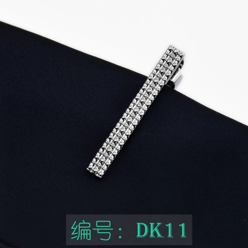 DK11 Короткий корейский металлический зажим для галстука для мужчин простой серебряный Модный 24 высокое качество Медь зажимы галстука классический тренд Новинка подарки - Окраска металла: DK11