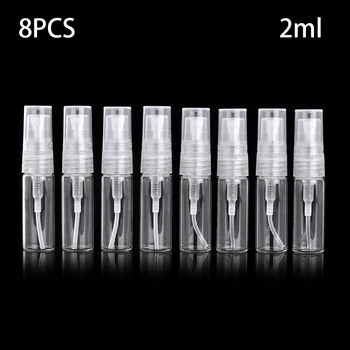 

8Pcs Perfume Atomizers Glass Mini Sample Size Fragrance Spray Empty Bottles Lid Anodized Aluminum Bottle Glass