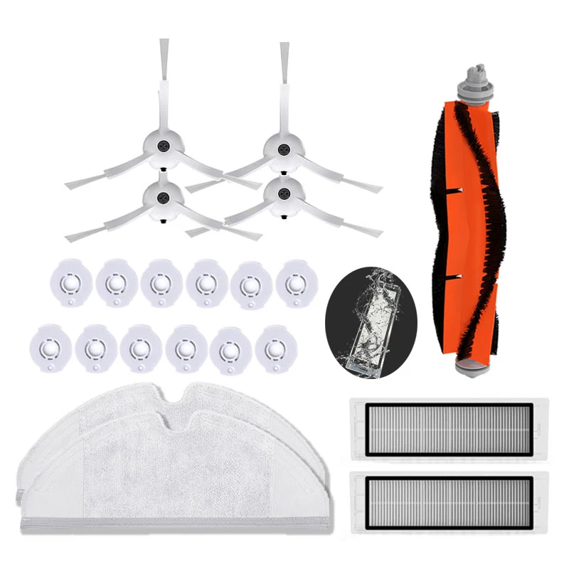 

BIG Kit 21Pcs Main Side Brush Waterproof Water HEPA Filter with Water Tank Fliter Element Component for xiaomi Roborock S50 S51